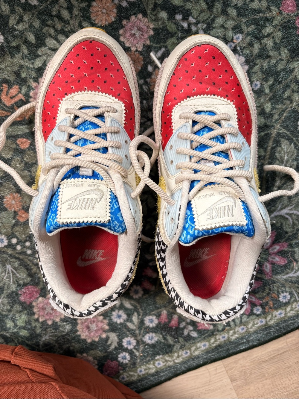 Nike Kids Colorblock Sneakers - Red, Blue, Cream
